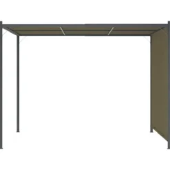 vidaXL pergola med tilbagetrækkeligt tag 3x3 m 180 g/m² gråbrun - Havebuer, espalierer & pergolaer
