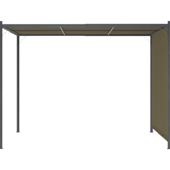 vidaXL pergola med tilbagetrækkeligt tag 3x3 m 180 g/m² gråbrun - Havebuer, espalierer & pergolaer