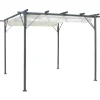 vidaXL pergola med tilbagetrækkeligt tag 3x3 m stål cremefarvet - Havebuer, espalierer & pergolaer