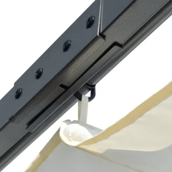 vidaXL pergola med tilbagetrækkeligt tag 3x3 m stål cremefarvet - Havebuer, espalierer & pergolaer