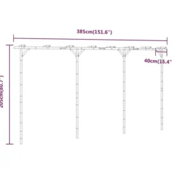 vidaXL pergola 385x40x205 cm bambus - Havebuer, espalierer & pergolaer