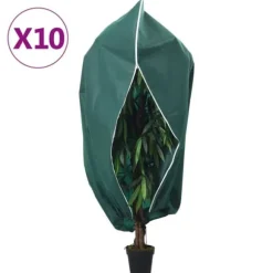 vidaXL plantebeskyttelse med lynlås 10 stk. 70 g/m² 1,2x1,8 m
