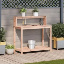 vidaXL plantebord med hylder 108x50x109,5 cm massivt douglasgran - Planteborde