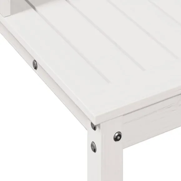 vidaXL plantebord med hylder 82,5x50x109,5 cm massivt fyrretræ hvid - Planteborde