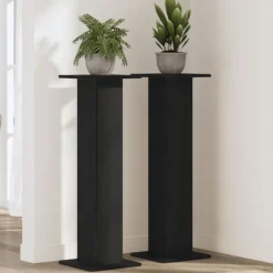vidaXL Planteholder 2 pcs Sort eg 30 x 30 x 95 cm Konstrueret træ