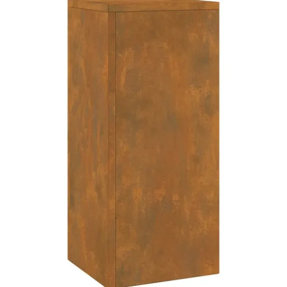 vidaXL Planteholdere 2 pcs Rusten 24 x 24 x 55 cm Forvitret stål