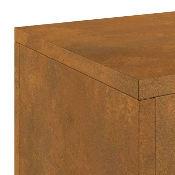 vidaXL Planteholdere 2 pcs Rusten 24 x 24 x 55 cm Forvitret stål