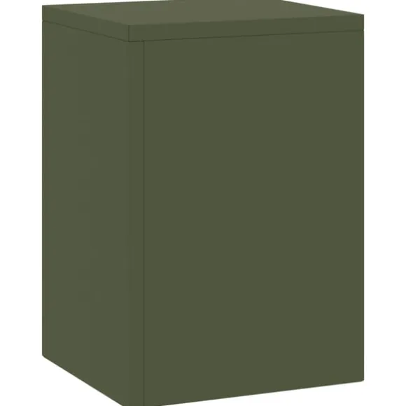 vidaXL Planteholdere 2 pcs Olivengrøn 24 x 24 x 35 cm Stål