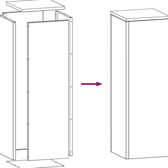 vidaXL Planteholdere 2 pcs Rusten 24 x 24 x 75 cm Forvitret stål