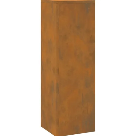 vidaXL Planteholdere 2 pcs Rusten 24 x 24 x 75 cm Forvitret stål