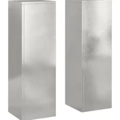 vidaXL Planteholdere 2 pcs Sølv 24 x 24 x 75 cm Rustfrit stål
