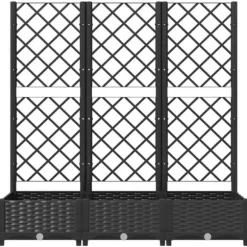 vidaXL plantekasse med espalier 120x40x121,5 cm PP sort - Plantekrukker