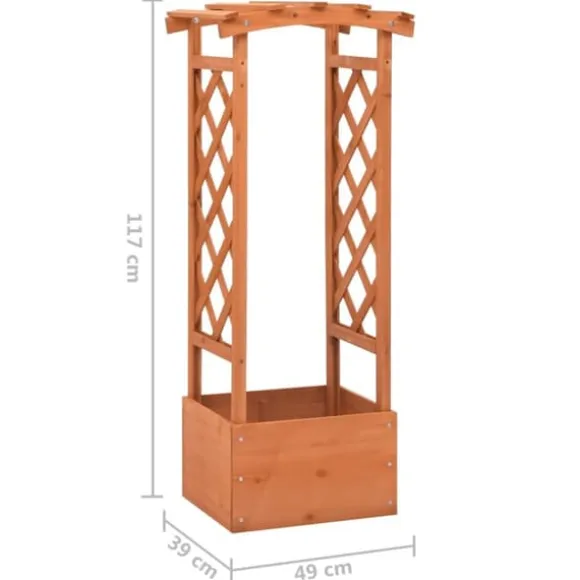 vidaXL plantekasse med espalier 49x39x117 cm fyrretræ - Plantekrukker