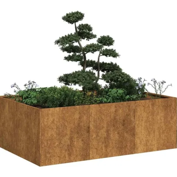 vidaXL plantekasse rustfarvet 120x80x40 cm forvitringsstål