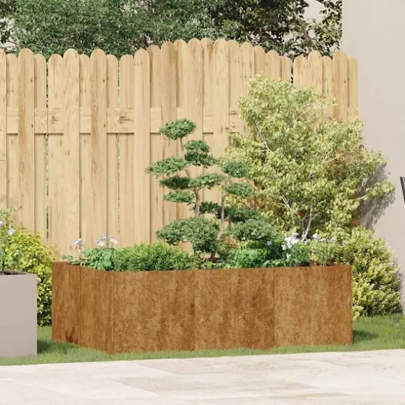 vidaXL plantekasse rustfarvet 120x80x40 cm forvitringsstål