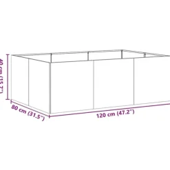 vidaXL plantekasse rustfarvet 120x80x40 cm forvitringsstål