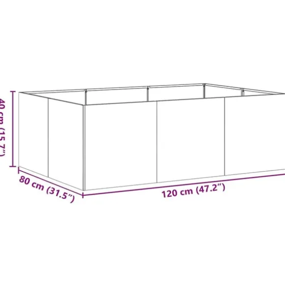 vidaXL plantekasse rustfarvet 120x80x40 cm forvitringsstål
