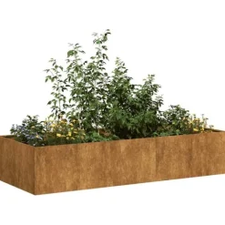 vidaXL plantekasse rustfarvet 200x80x40 cm forvitringsstål