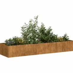 vidaXL plantekasse rustfarvet 280x80x40 cm forvitringsstål