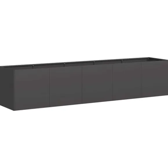 vidaXL plantekasse sort 200x40x40 cm koldvalset stål