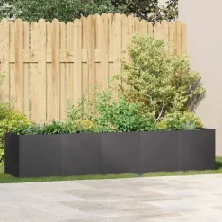vidaXL plantekasse sort 200x40x40 cm koldvalset stål