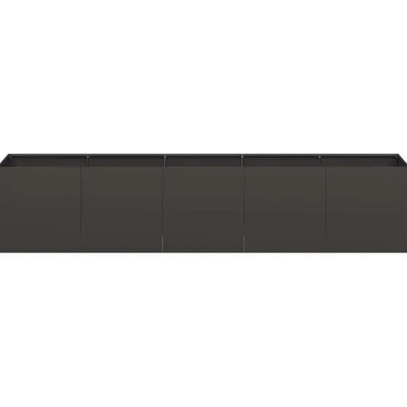vidaXL plantekasse sort 200x40x40 cm koldvalset stål
