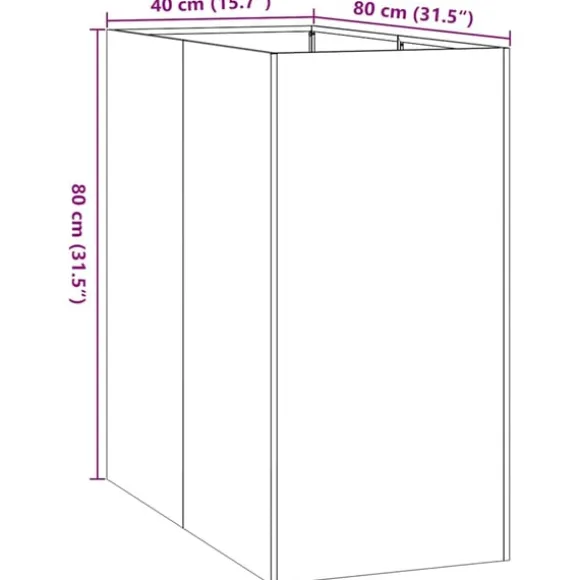 vidaXL plantekasse 40x80x80 cm rustfrit stål
