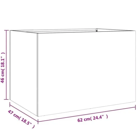 vidaXL plantekasse 62x47x46 cm koldvalset stål sort - Plantekrukker
