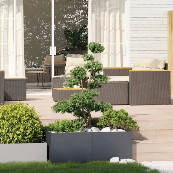 vidaXL plantekasse 100x100x40 cm stål antracitgrå