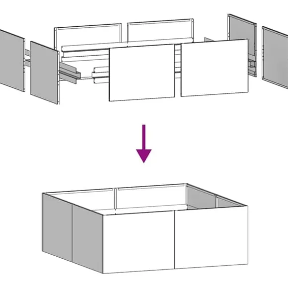 vidaXL plantekasse 100x100x40 cm stål antracitgrå