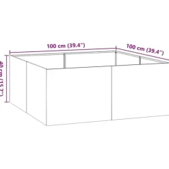 vidaXL plantekasse 100x100x40 cm stål antracitgrå