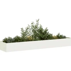 vidaXL plantekasse 360x80x40 cm stål hvid
