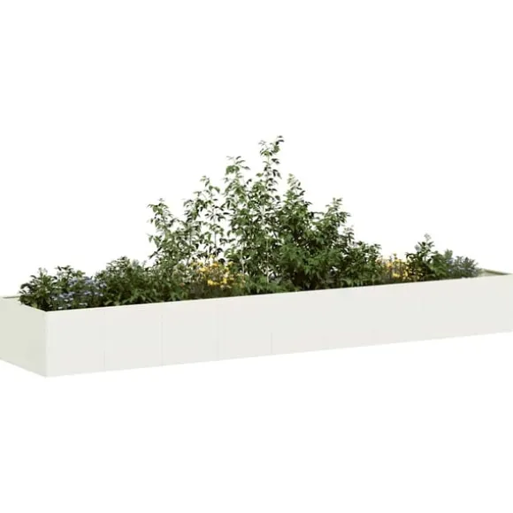 vidaXL plantekasse 360x80x40 cm stål hvid