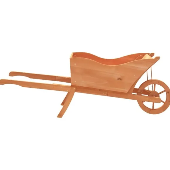 vidaXL plantekasse 128x45,5x43 cm trillebørsdesign massivt fyr