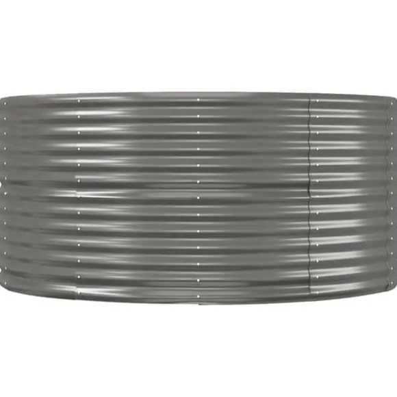 vidaXL plantekasse 291x140x68 cm pulverlakeret stål grå - Plantekrukker