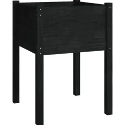 vidaXL plantekasser 2 stk. 50x50x70 cm massivt fyrretræ sort - Plantekrukker