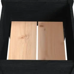 vidaXL plantekasser 2 stk. 50x50x70 cm massivt fyrretræ sort - Plantekrukker