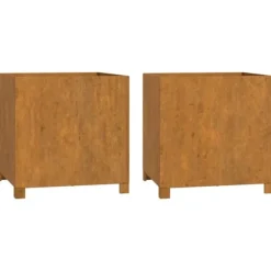 vidaXL plantekasser med ben 2 stk. 49x47x50 cm cortenstål rustfarvet - Plantekrukker