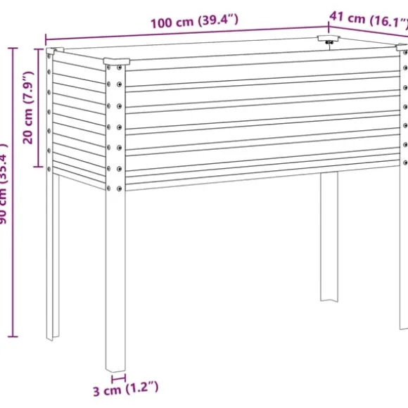 vidaXL plantekrukke 100x41x90 cm galvaniseret stål
