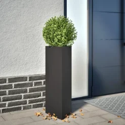 vidaXL plantekrukke 30x26x75 cm trekantet stål sort