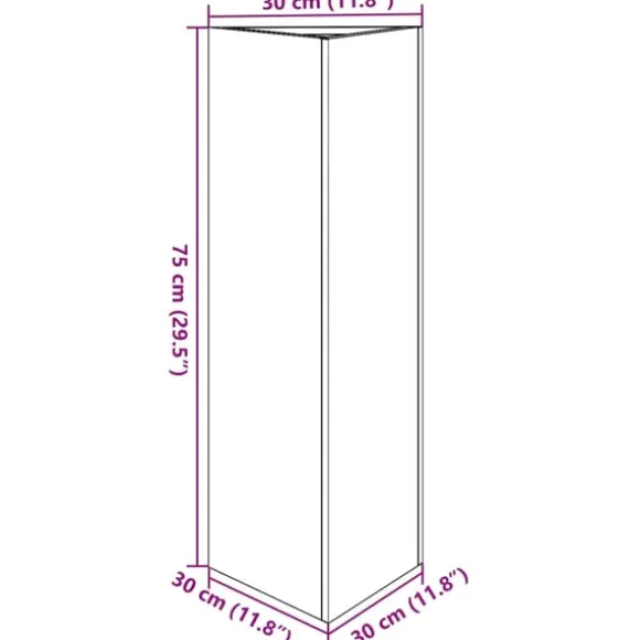 vidaXL plantekrukke 30x26x75 cm trekantet stål sort