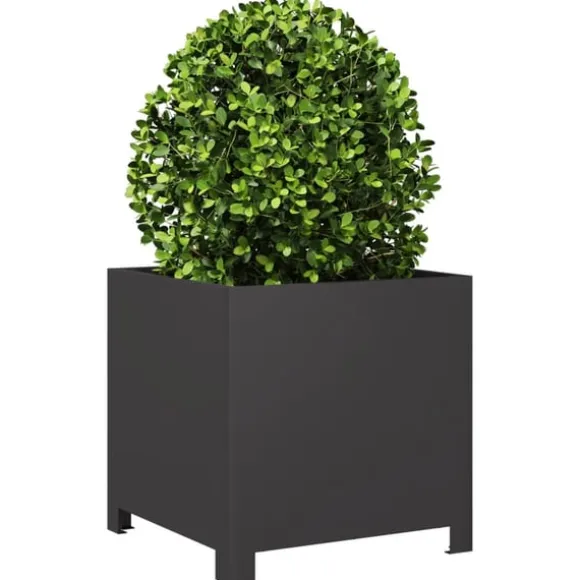 vidaXL plantekrukke 40x40x40 cm stål sort