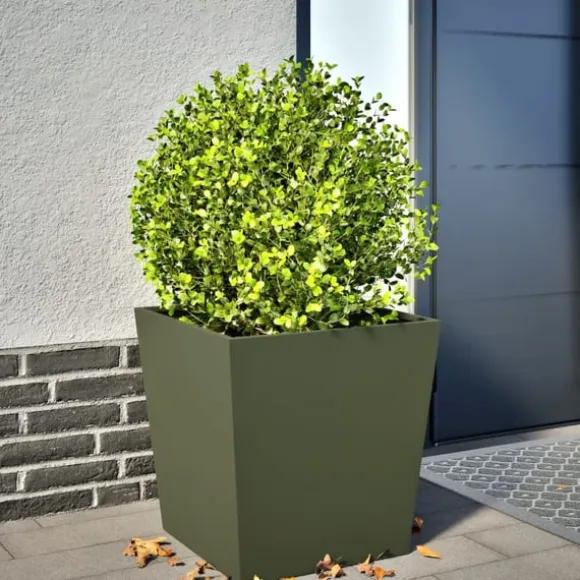 vidaXL plantekrukker 2 stk. 50x50x50 cm stål olivengrøn
