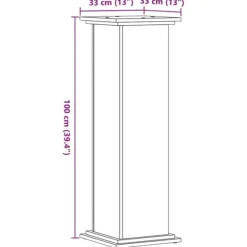 vidaXL plantestativ 33x33x100 cm konstrueret træ sort