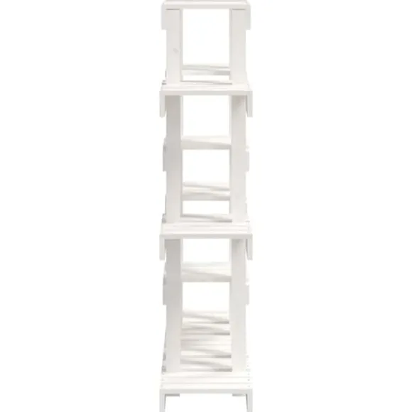 vidaXL plantestativ 104,5x25x109,5 cm massivt fyrretræ hvid - Planteborde