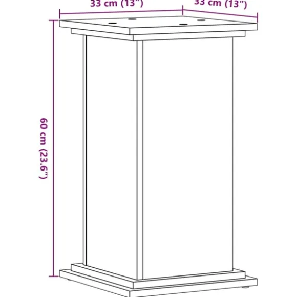 vidaXL plantestativ 33x33x60 cm konstrueret træ gammelt trælook
