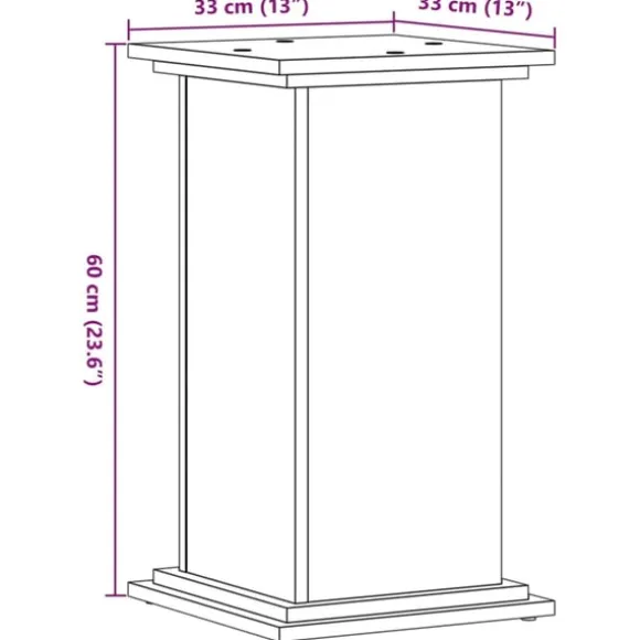 vidaXL plantestativ 33x33x60 cm konstrueret træ røget egetræsfarve