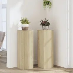 vidaXL plantestativer 2 stk. 25x25x80 cm konstrueret træ sonoma-eg