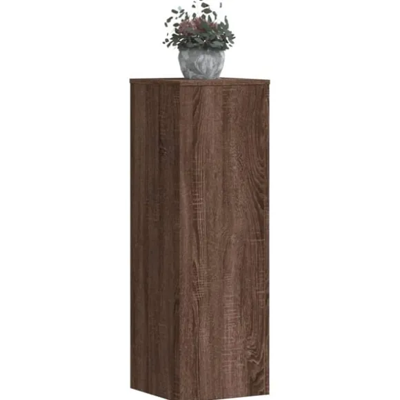 vidaXL plantestativer 2 stk. 33x33x100 cm konstrueret træ brunt eg
