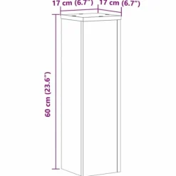vidaXL plantestativer 2 stk. 17x17x60 cm konstrueret træ egetræsfarvet